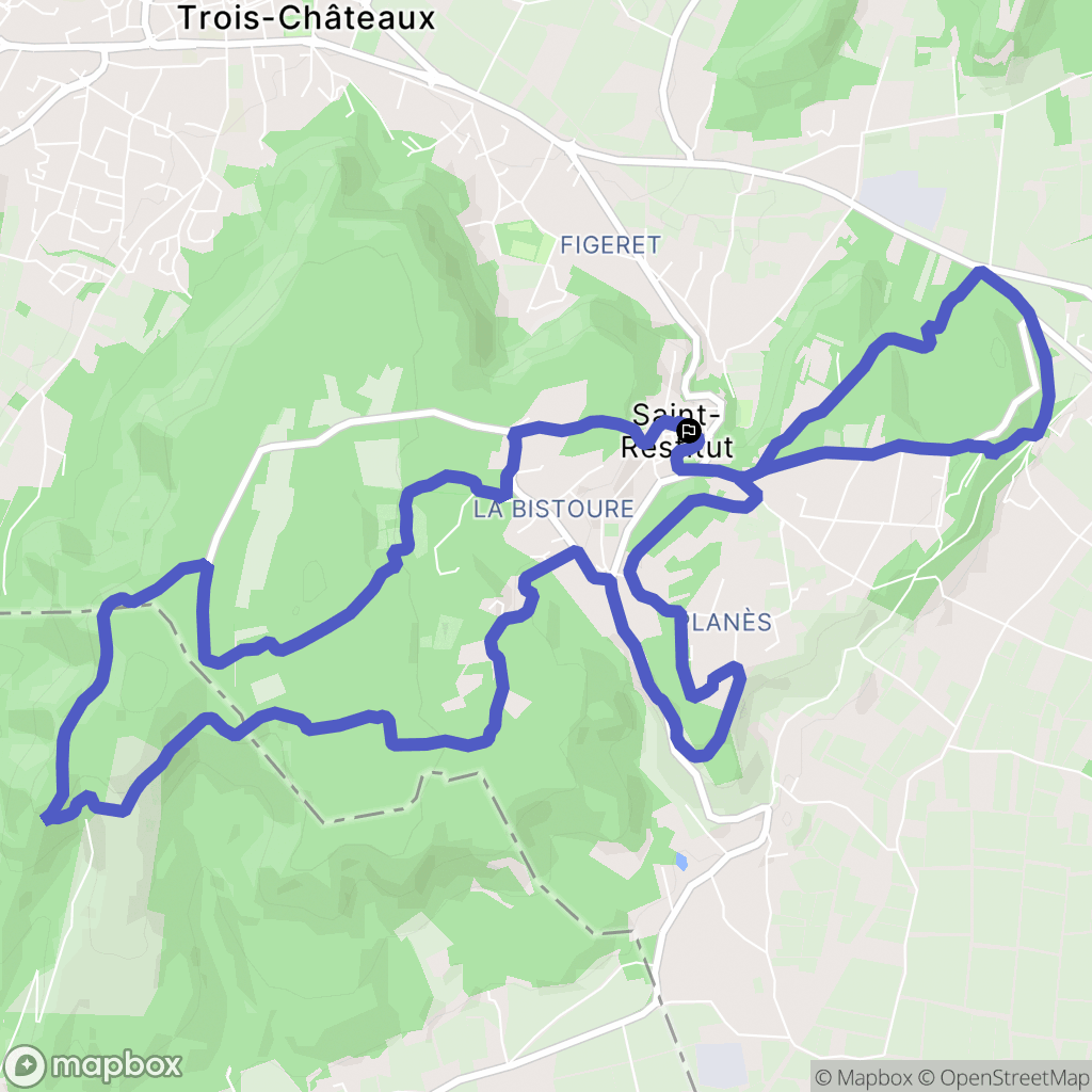 Saint-Restitut : carte du parcours de randonnée - France