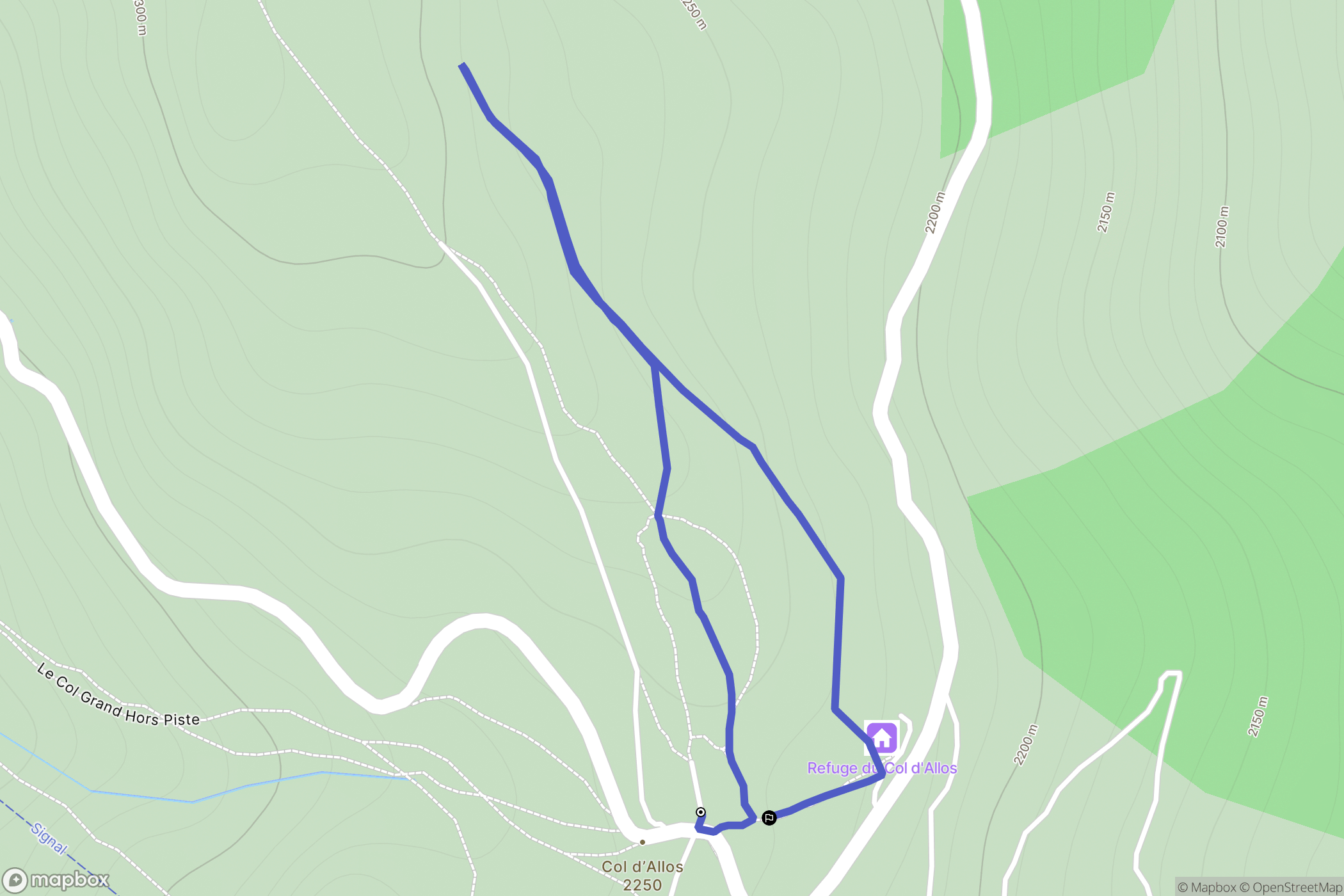 Uvernet-Fours : carte du parcours de randonnée - France