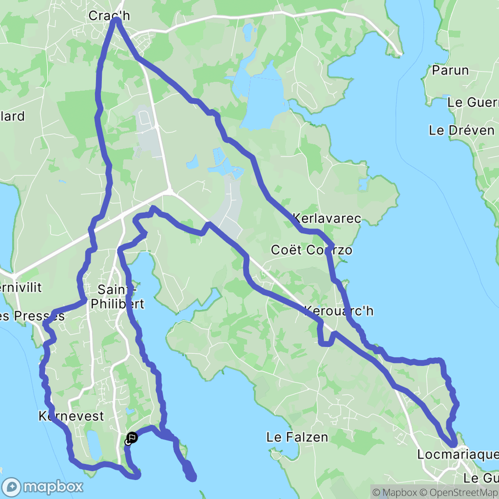 Saint-Philibert : carte du parcours de randonnée - France