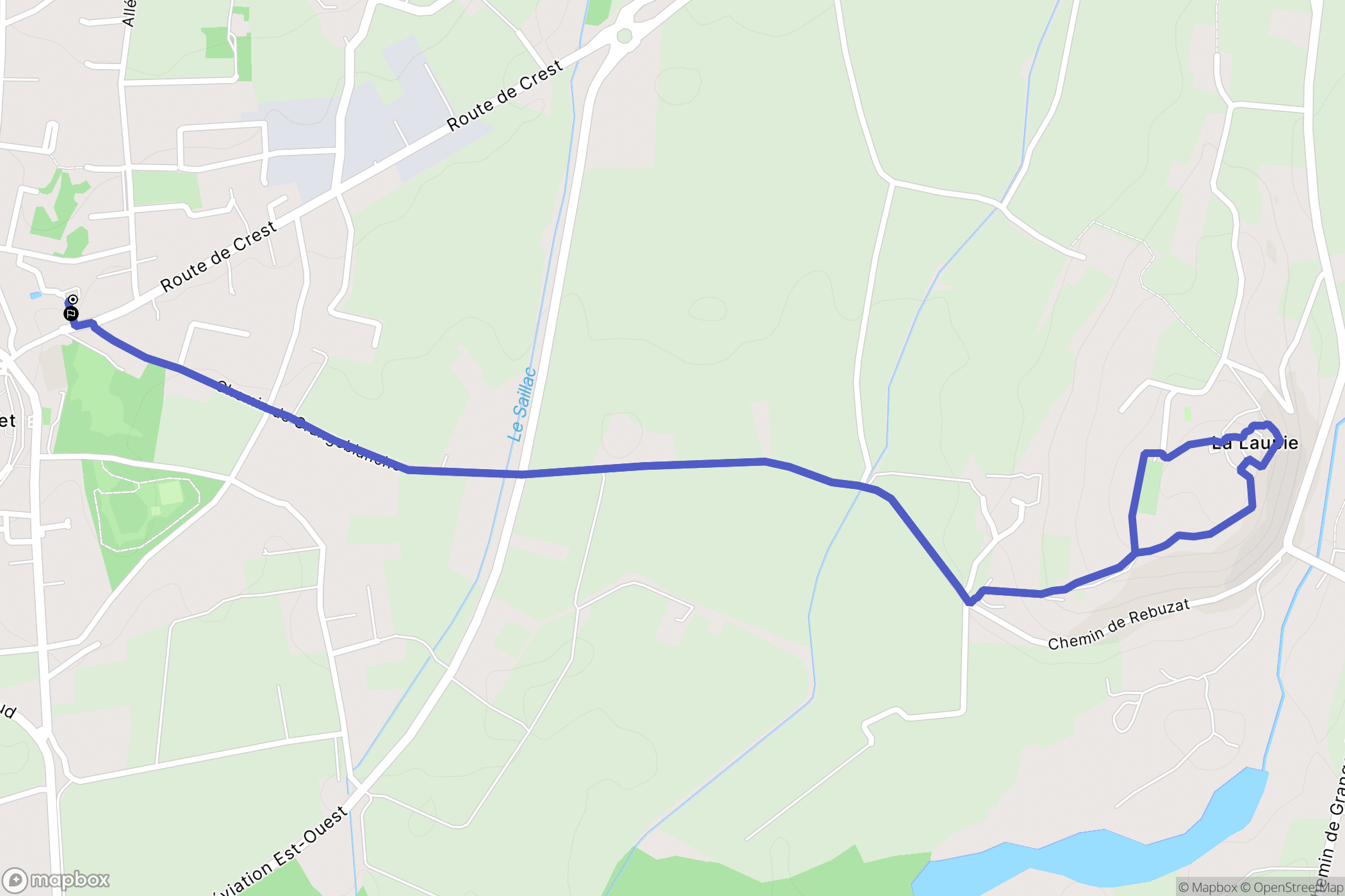 Sauzet : carte du parcours de randonnée - France