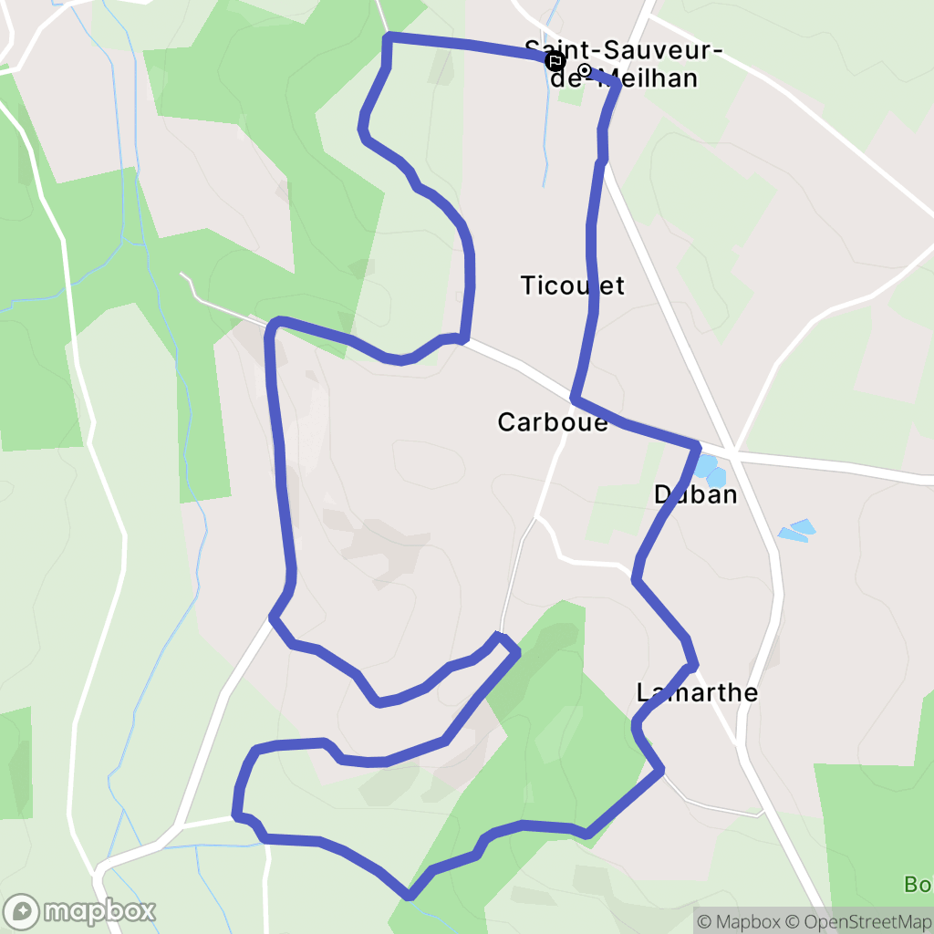 Saint-Sauveur-de-Meilhan : carte du parcours de randonnée - France