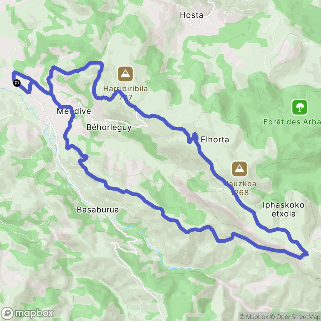 Lecumberry : carte du parcours de randonnée - France