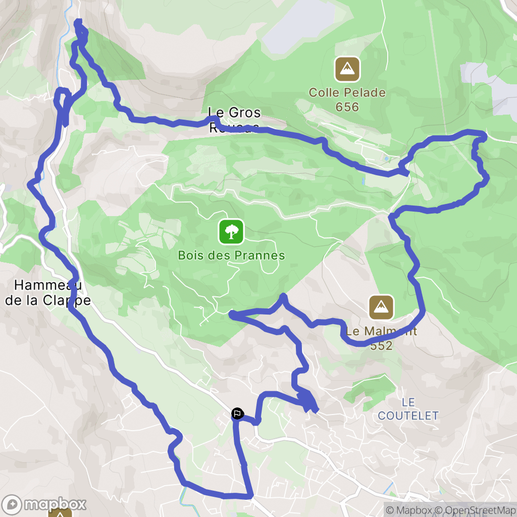 Draguignan : carte du parcours de randonnée - France