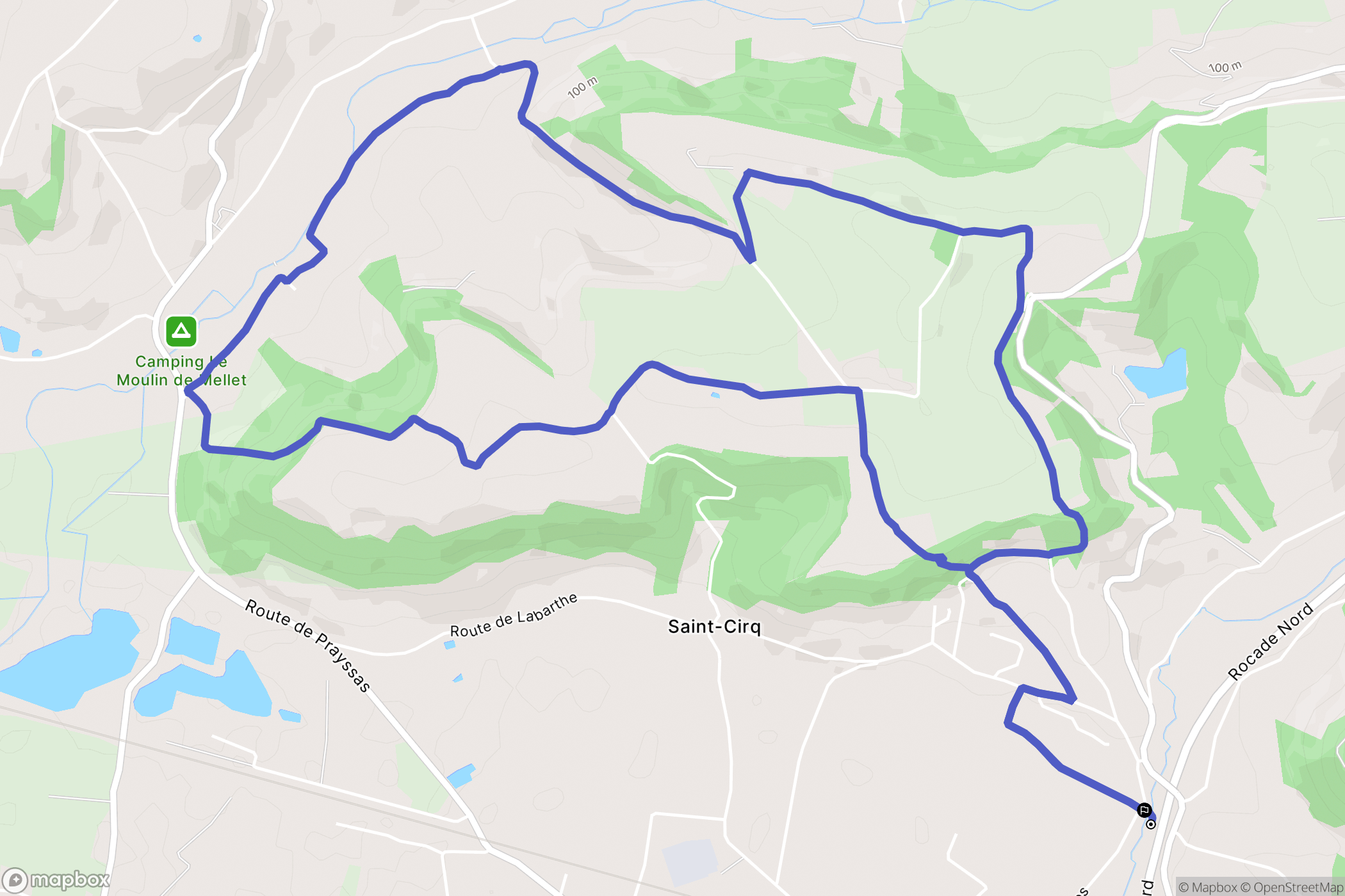 Colayrac-Saint-Cirq : carte du parcours de randonnée - France
