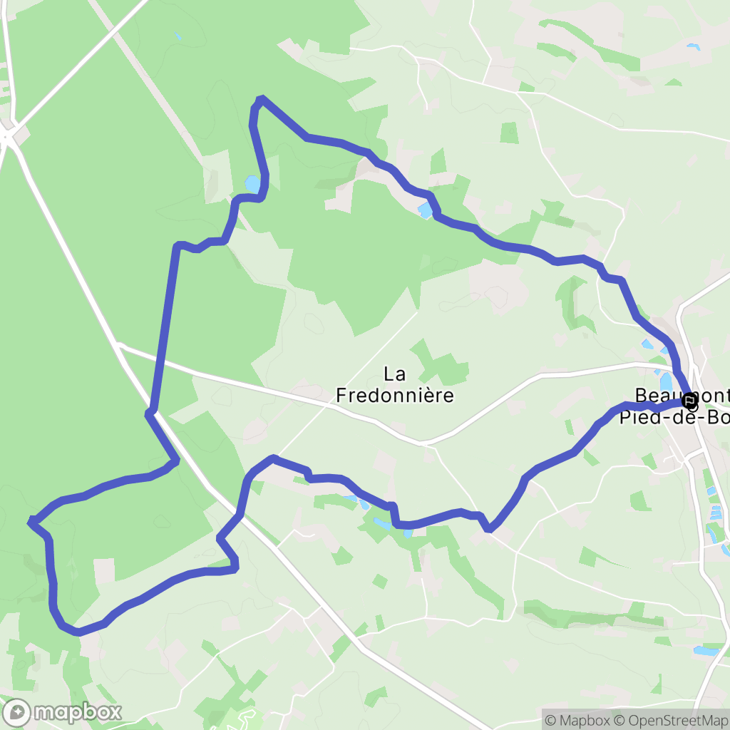 Beaumont-Pied-de-Bœuf : carte du parcours de randonnée - France