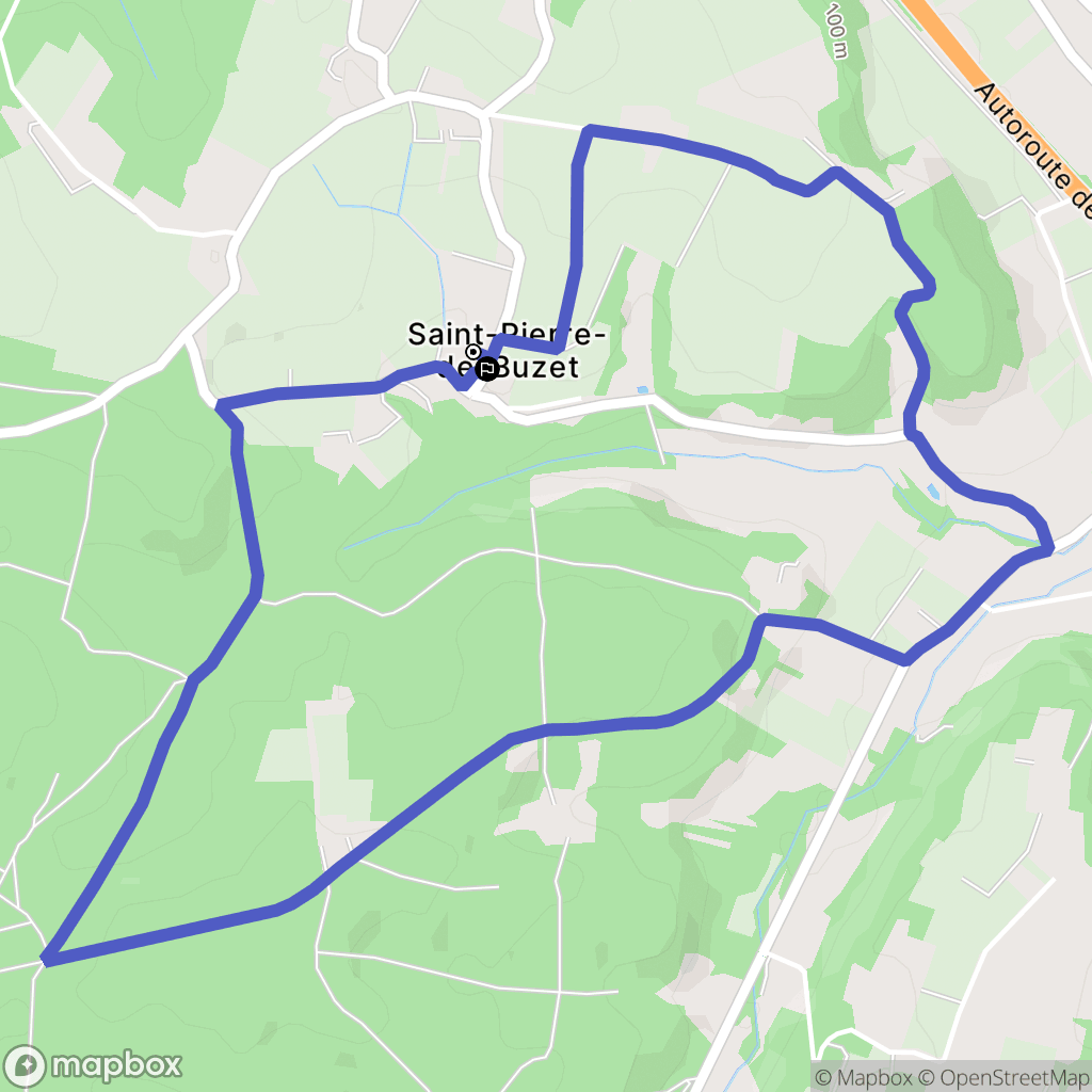Buzet-sur-Baïse : carte du parcours de randonnée - France