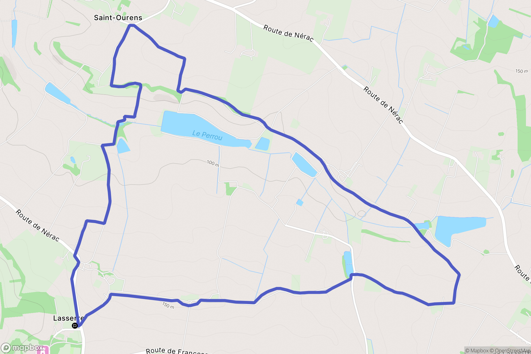 Lasserre : carte du parcours de randonnée - France