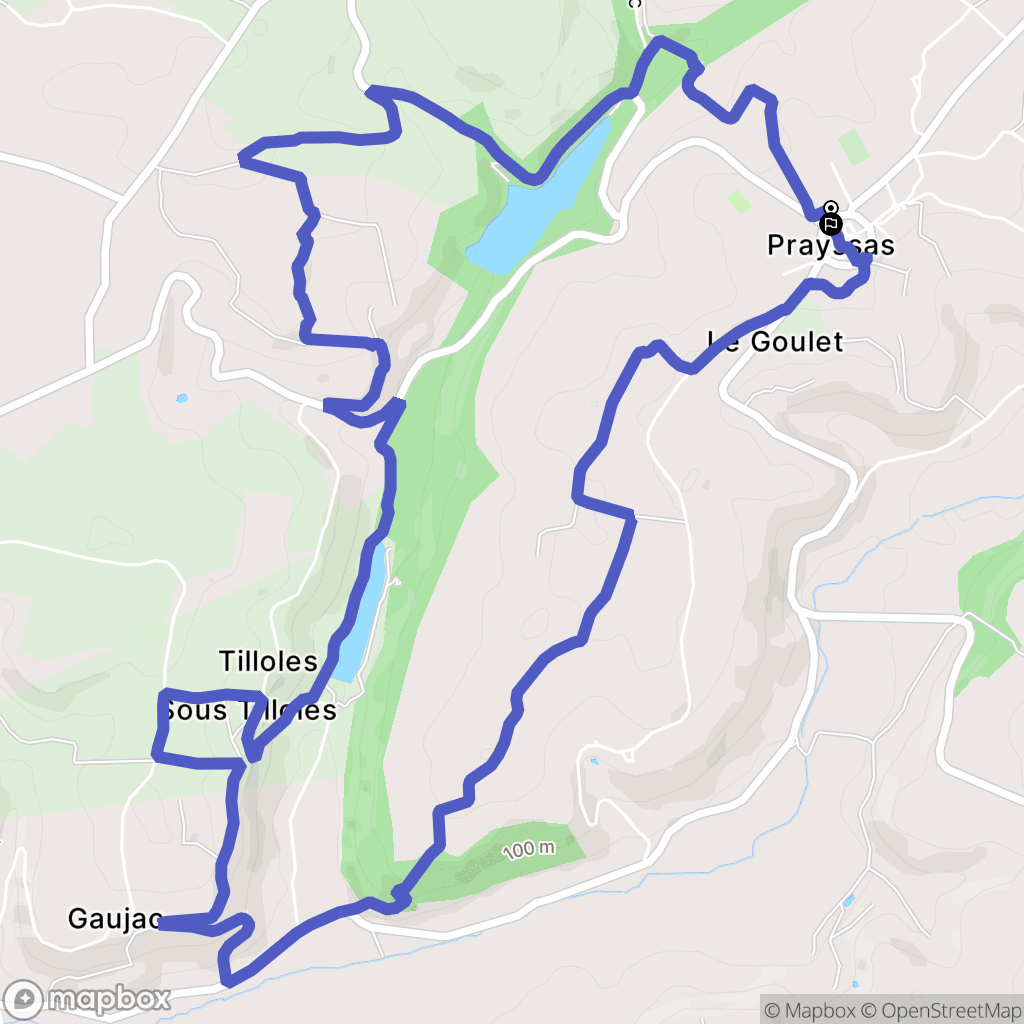Prayssas : carte du parcours de randonnée - France