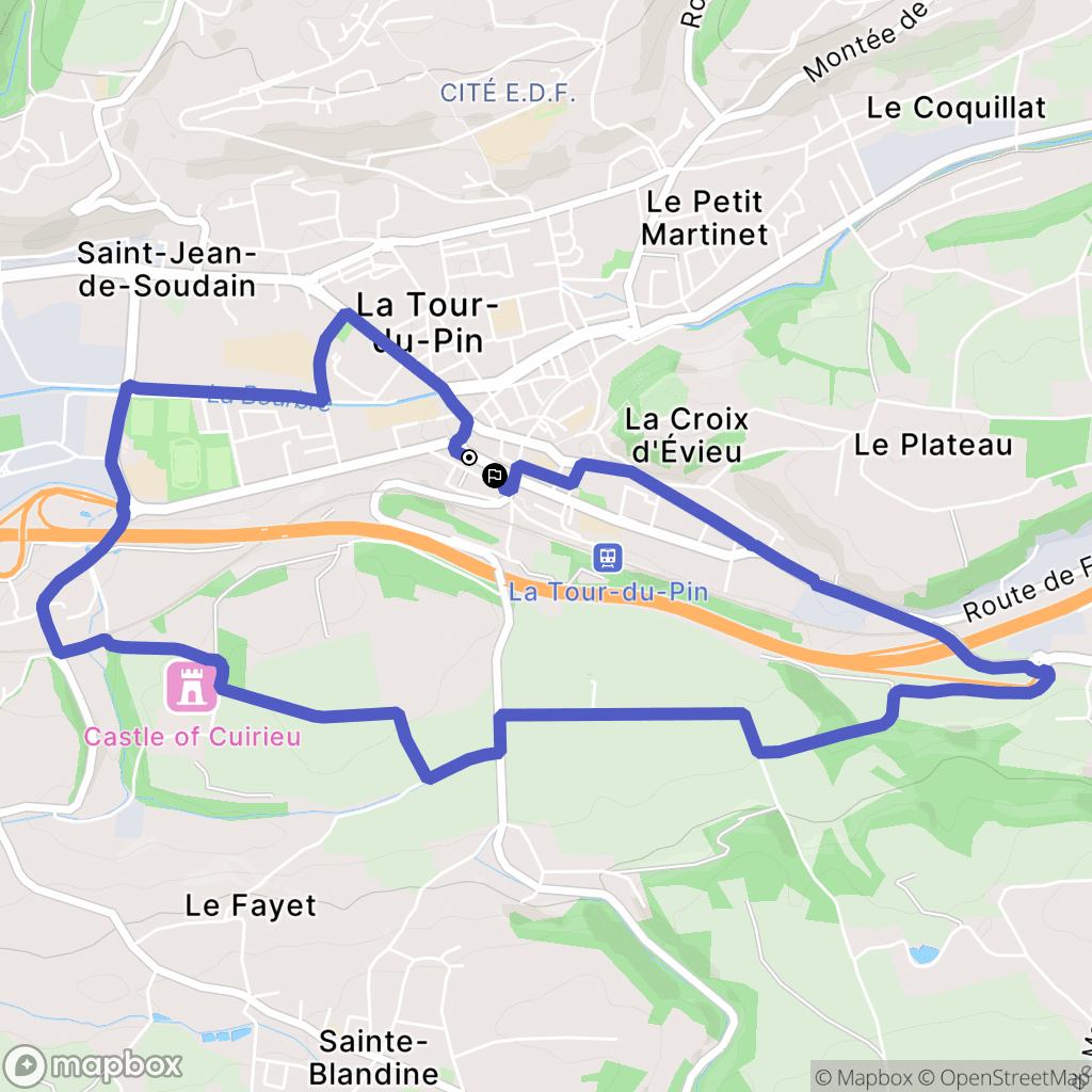 La Tour-du-Pin : carte du parcours de randonnée - France