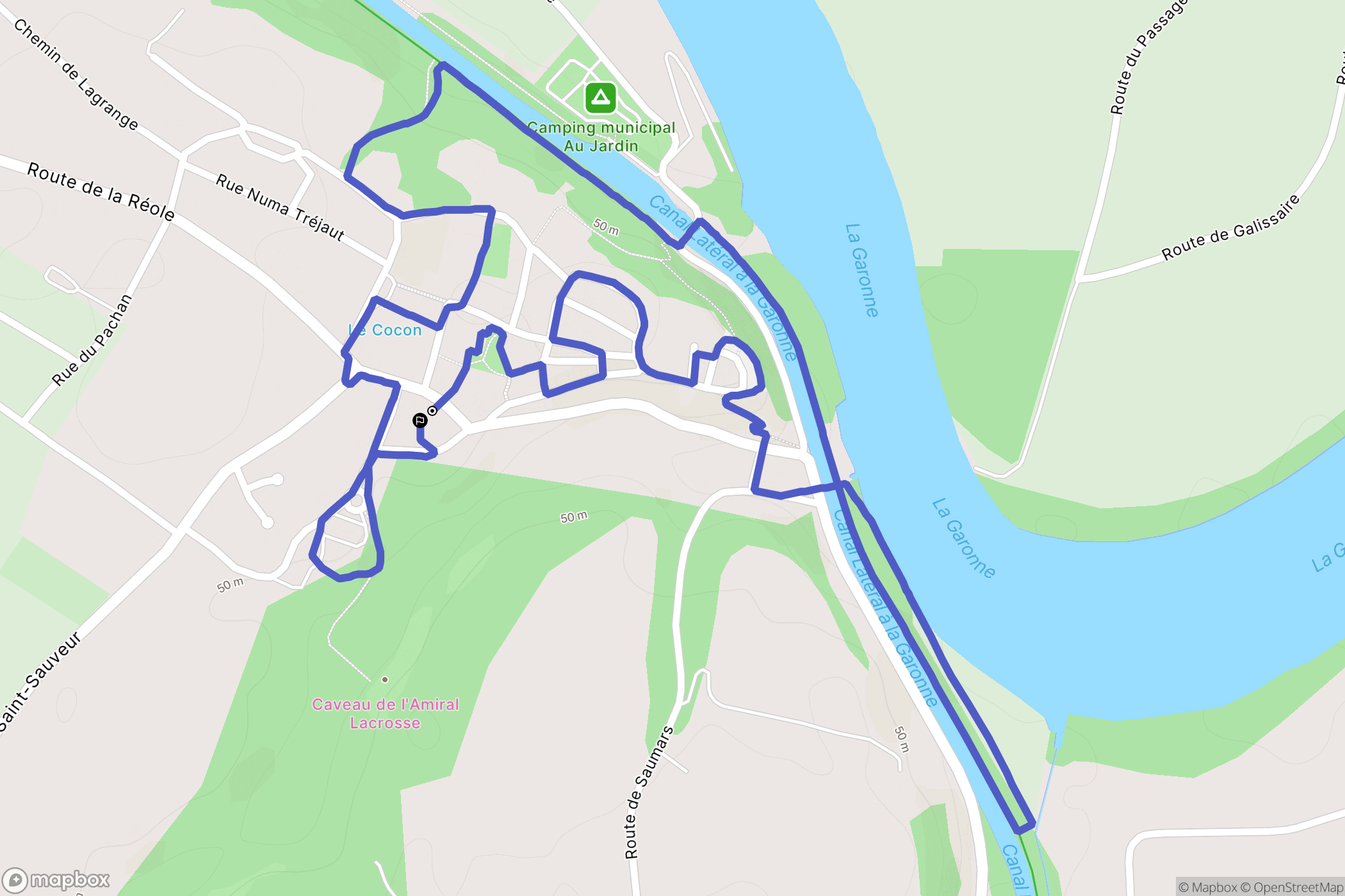 Meilhan-sur-Garonne : carte du parcours de randonnée - France