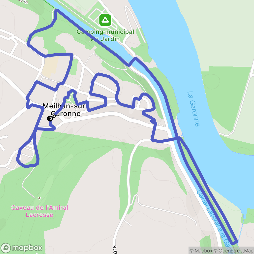 Meilhan-sur-Garonne : carte du parcours de randonnée - France