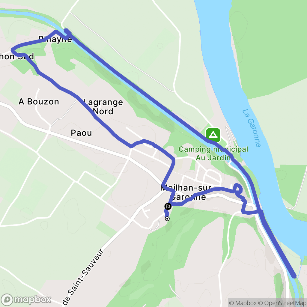 Meilhan-sur-Garonne : carte du parcours de randonnée - France