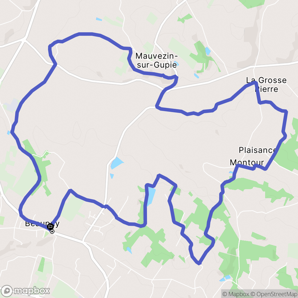 Beaupuy : carte du parcours de randonnée - France