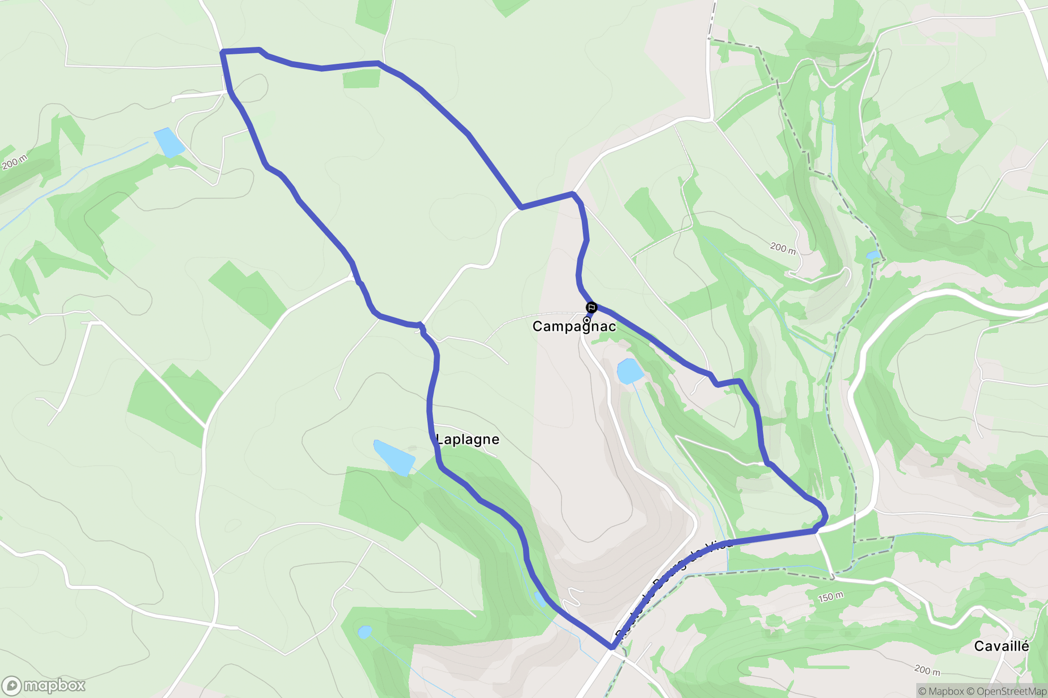 Campagnac : carte du parcours de randonnée - France