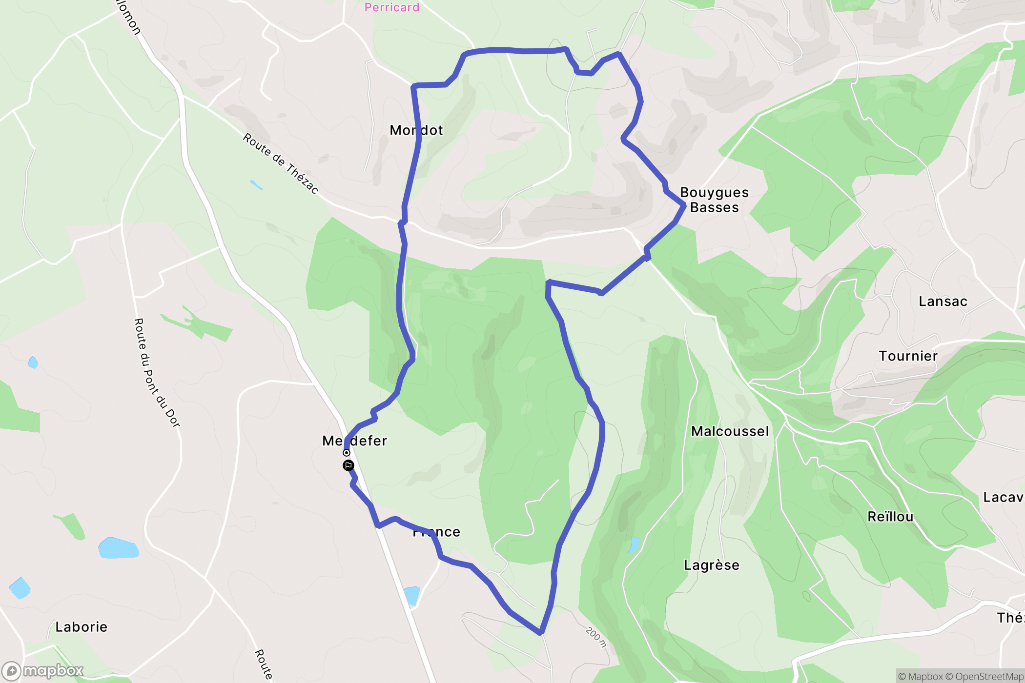 Bourlens : carte du parcours de randonnée - France