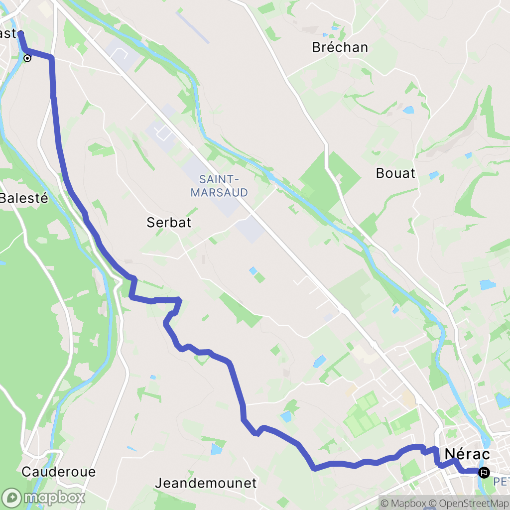 Barbaste : carte du parcours de randonnée - France