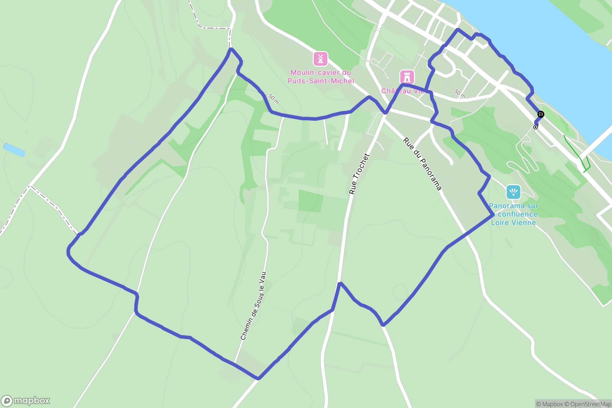 Candes-Saint-Martin : carte du parcours de randonnée - France