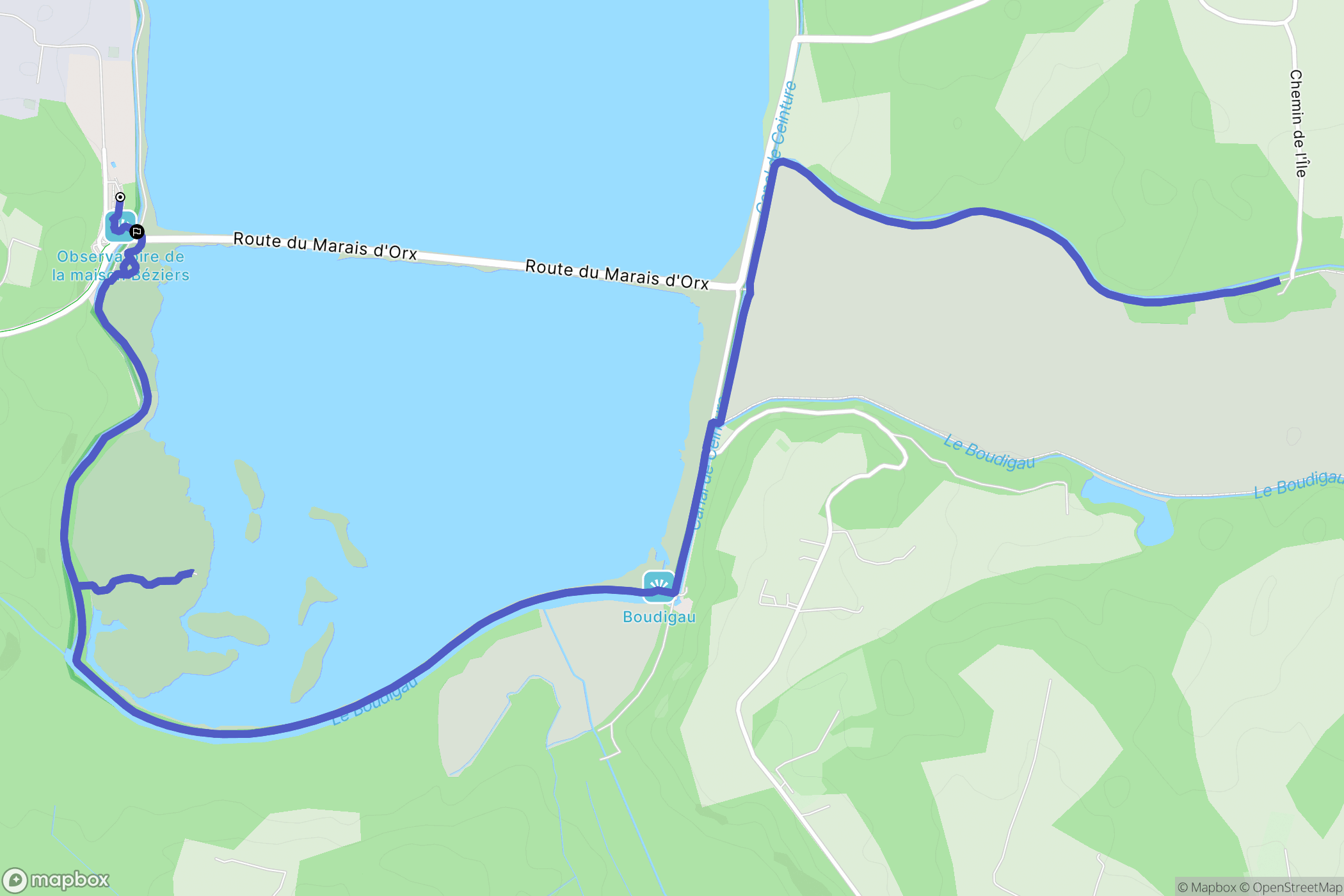 Labenne : carte du parcours de randonnée - France