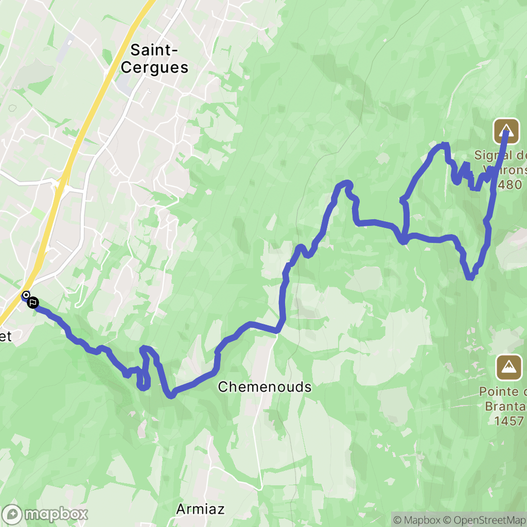 Cranves-Sales : carte du parcours de randonnée - France