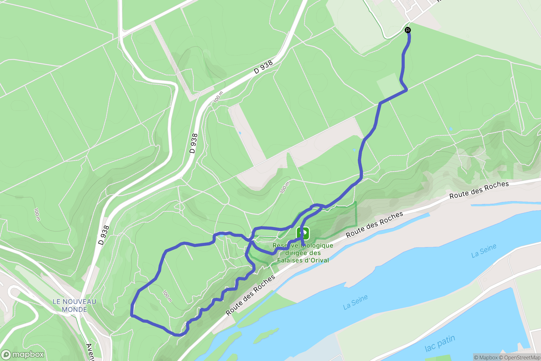 Grand-Couronne : carte du parcours de randonnée - France