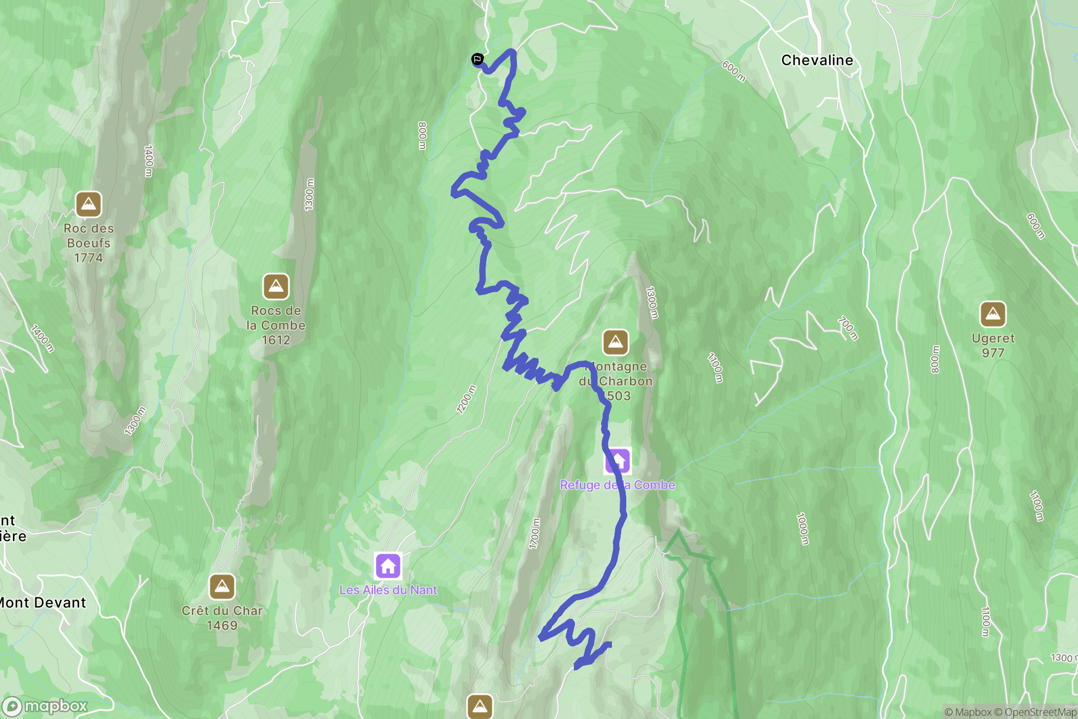 Lathuile : carte du parcours de randonnée - France