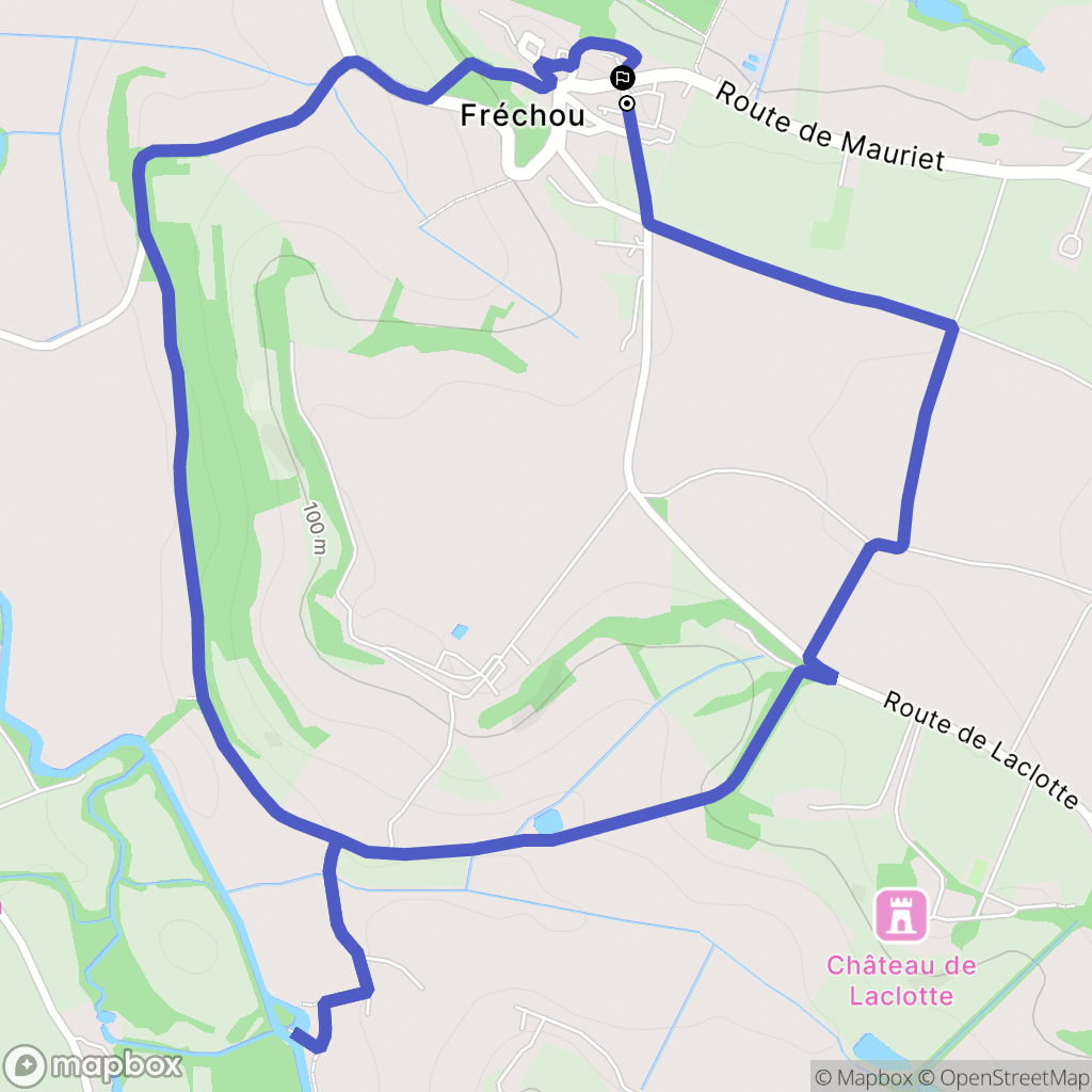 Fréchou : carte du parcours de randonnée - France
