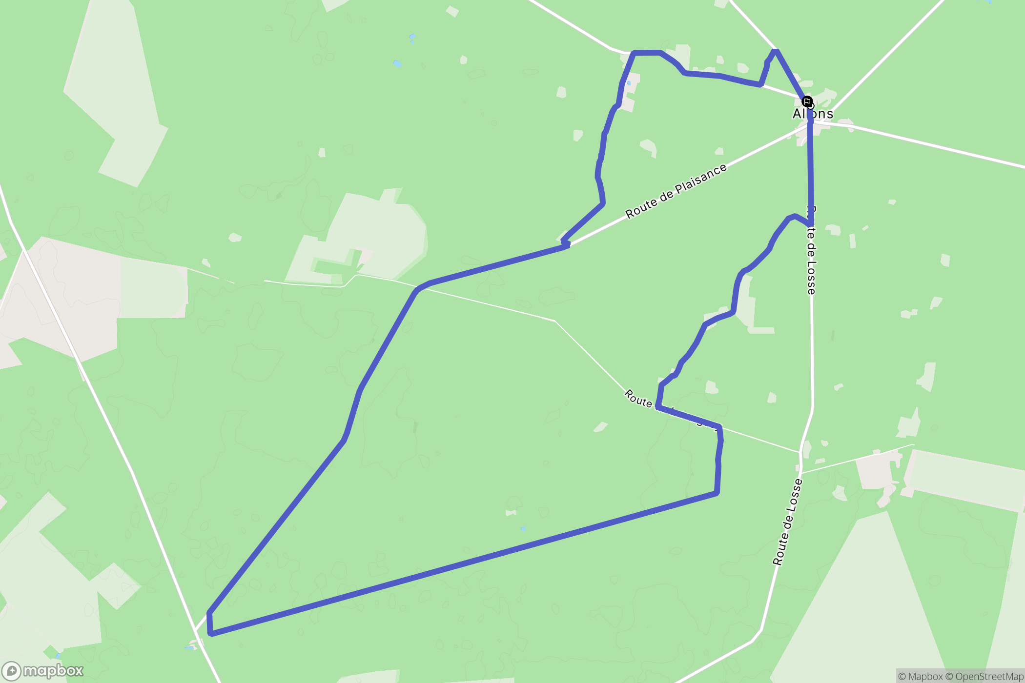 Allons : carte du parcours de randonnée - France