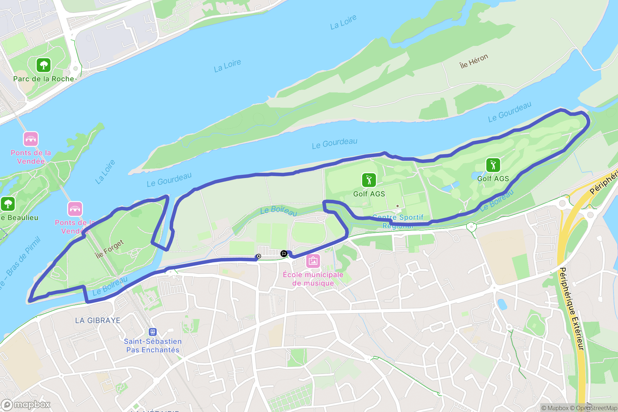 Saint-Sébastien-sur-Loire : carte du parcours de randonnée - France