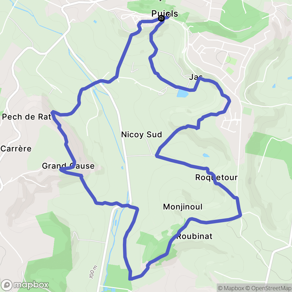 Pujols : carte du parcours de randonnée - France
