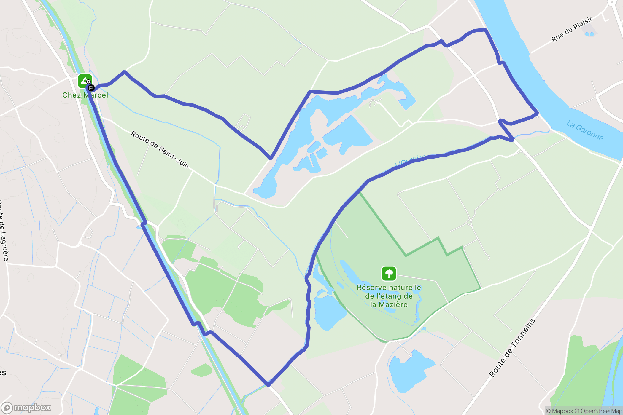 Lagruère : carte du parcours de randonnée - France