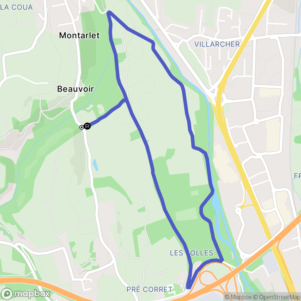 La Motte-Servolex : carte du parcours de randonnée - France