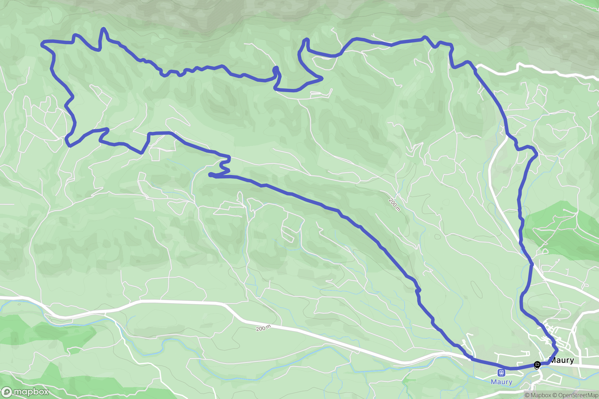 Maury : carte du parcours de randonnée - France
