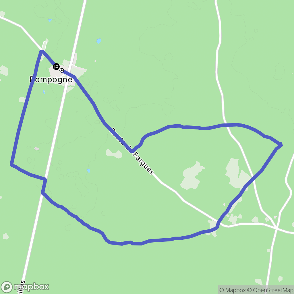 Pompogne : carte du parcours de randonnée - France