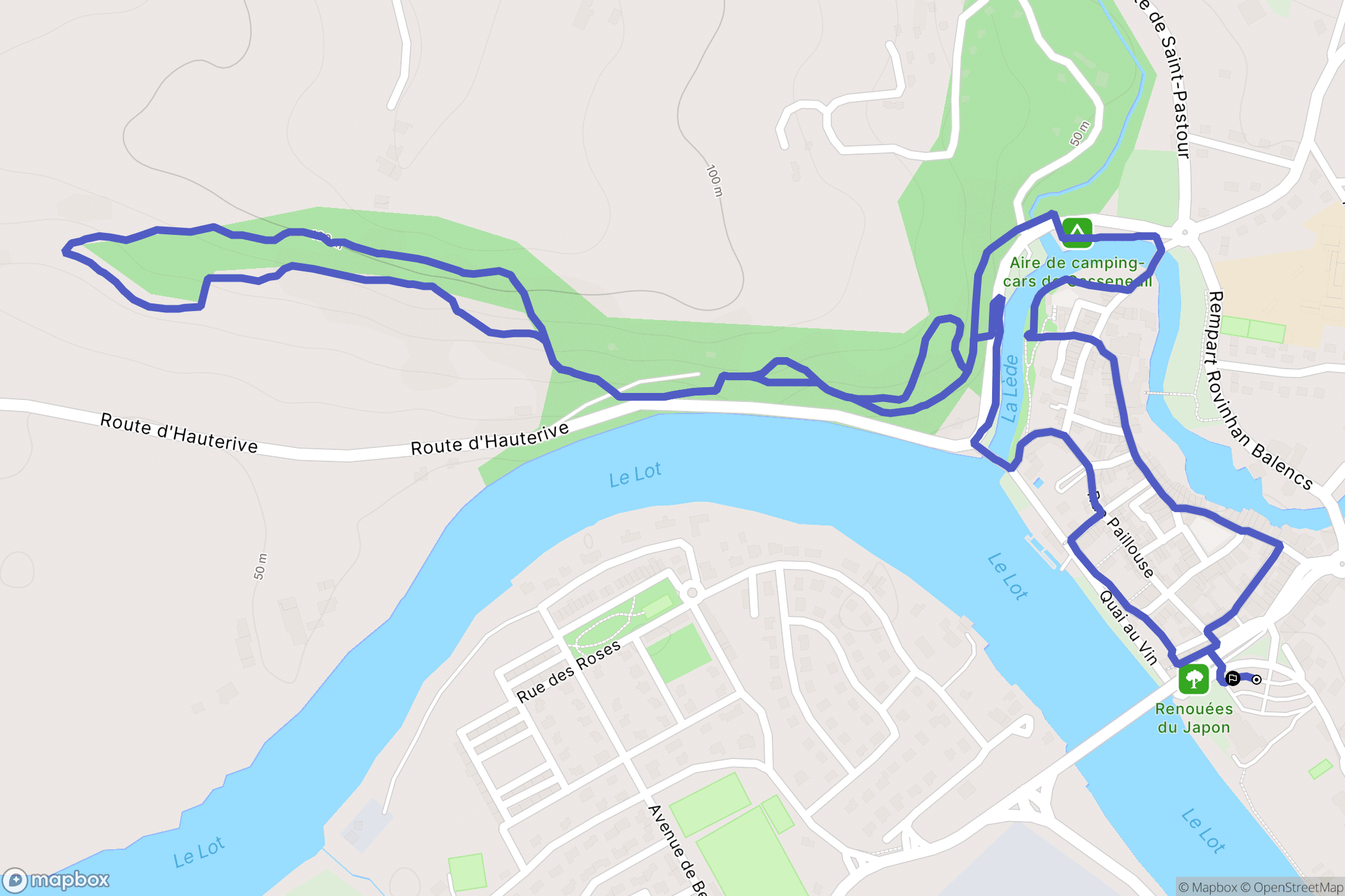 Casseneuil : carte du parcours de randonnée - France