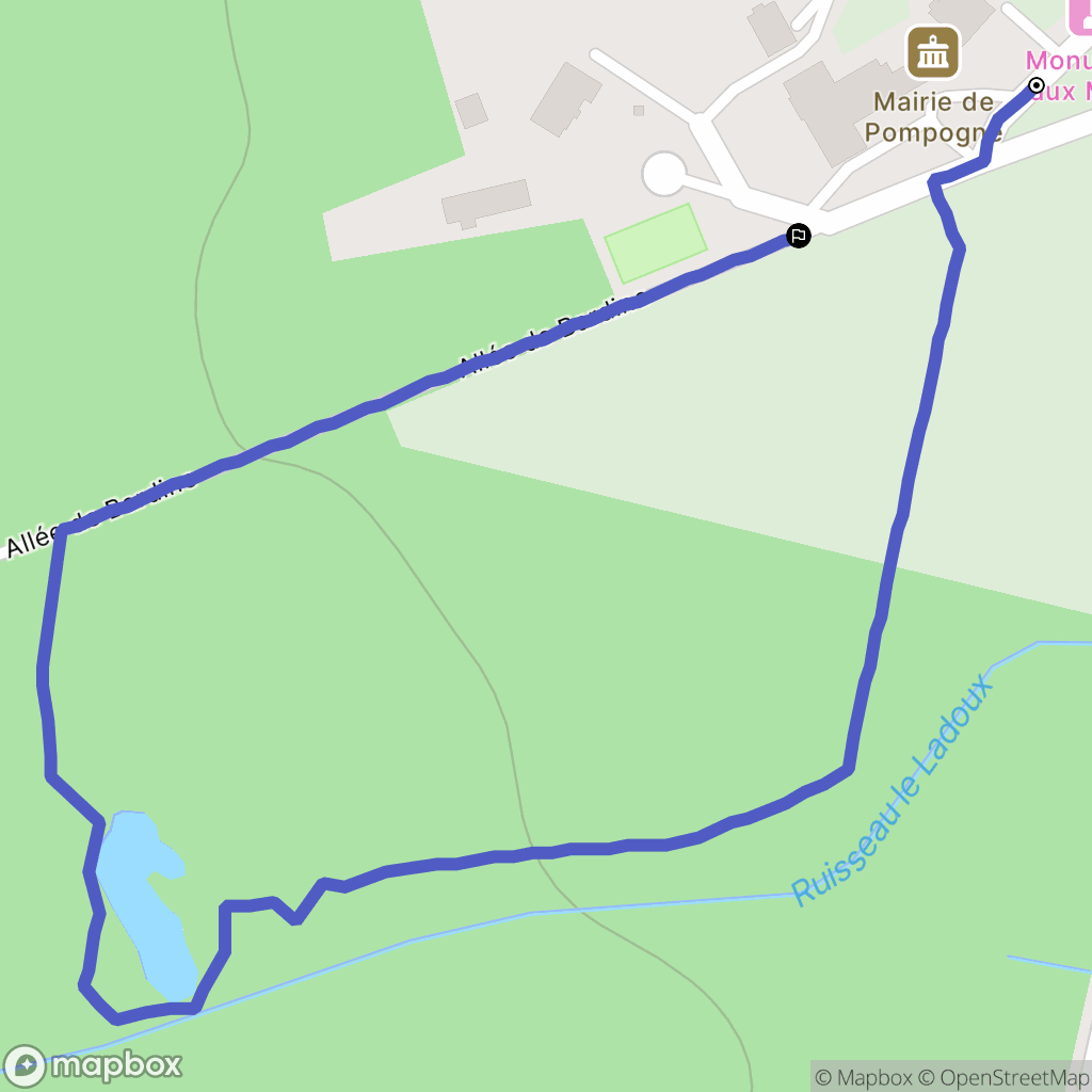 Pompogne : carte du parcours de randonnée - France