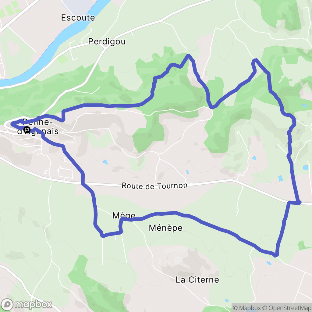 La Penne-d'Agenais : carte du parcours de randonnée - France