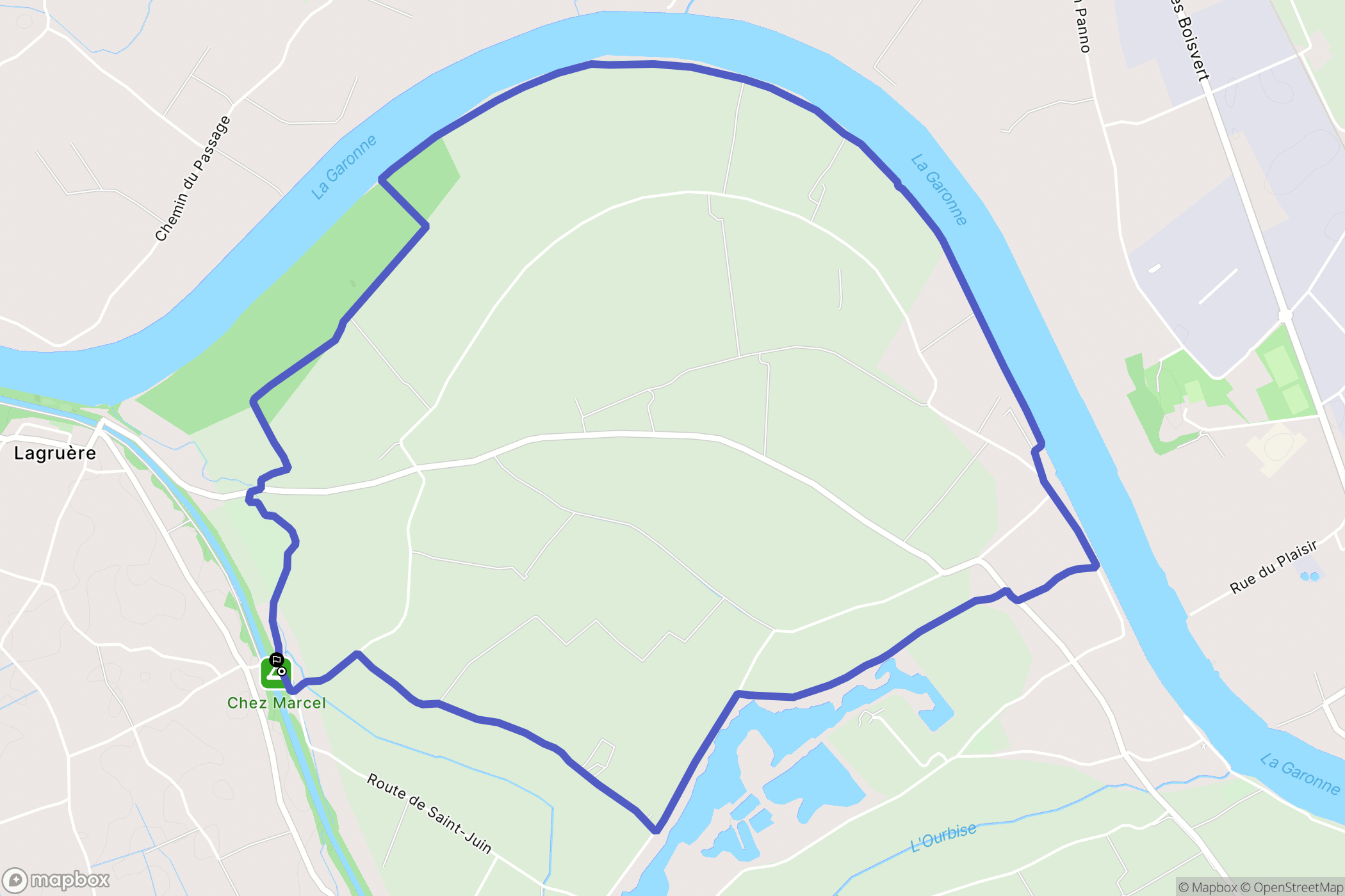 Lagruère : carte du parcours de randonnée - France