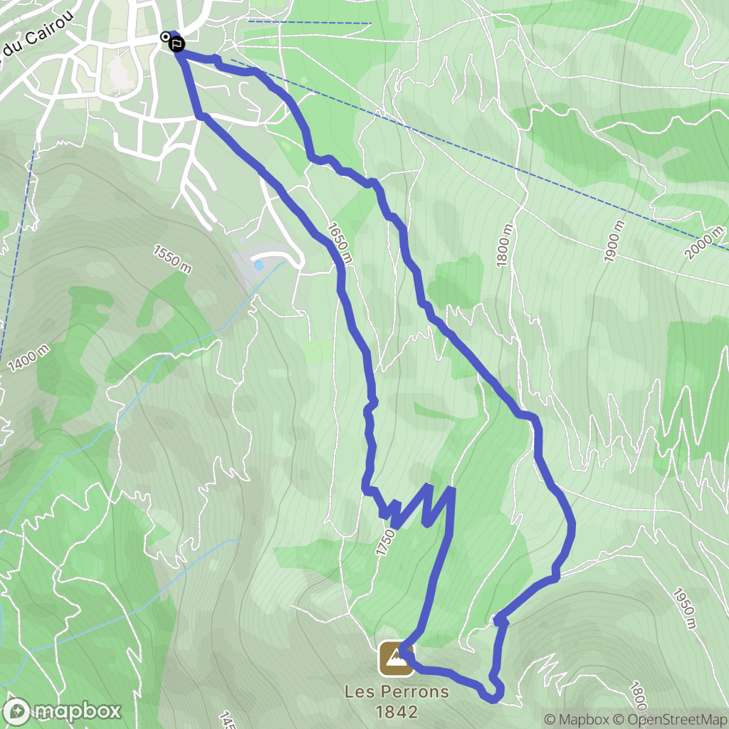 Les Deux Alpes : carte du parcours de randonnée - France