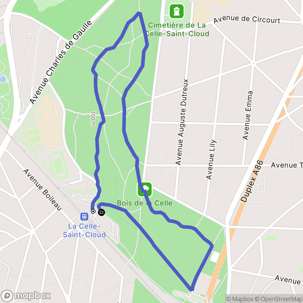 La Celle-Saint-Cloud : carte du parcours de randonnée - France