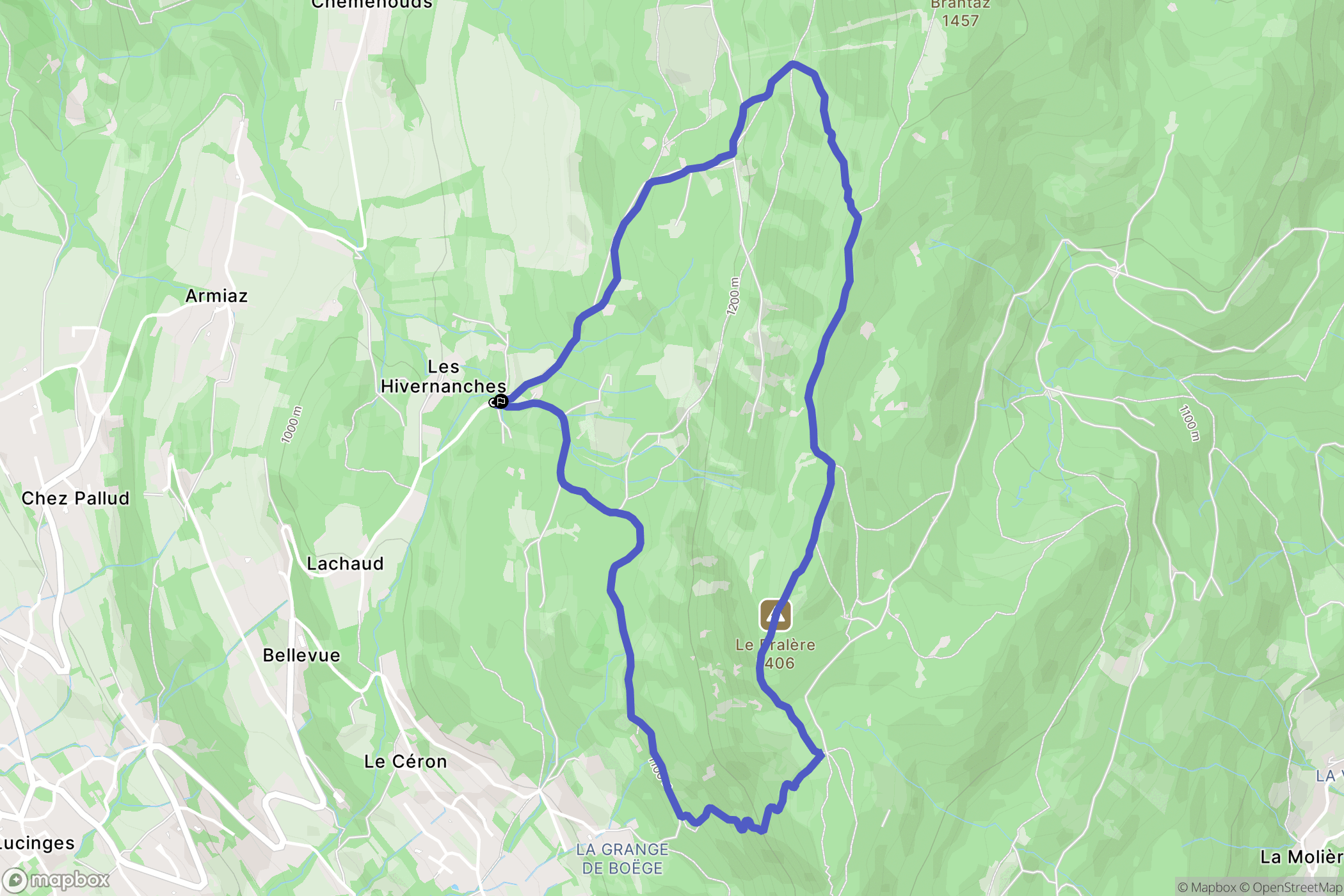Lucinges : carte du parcours de randonnée - France