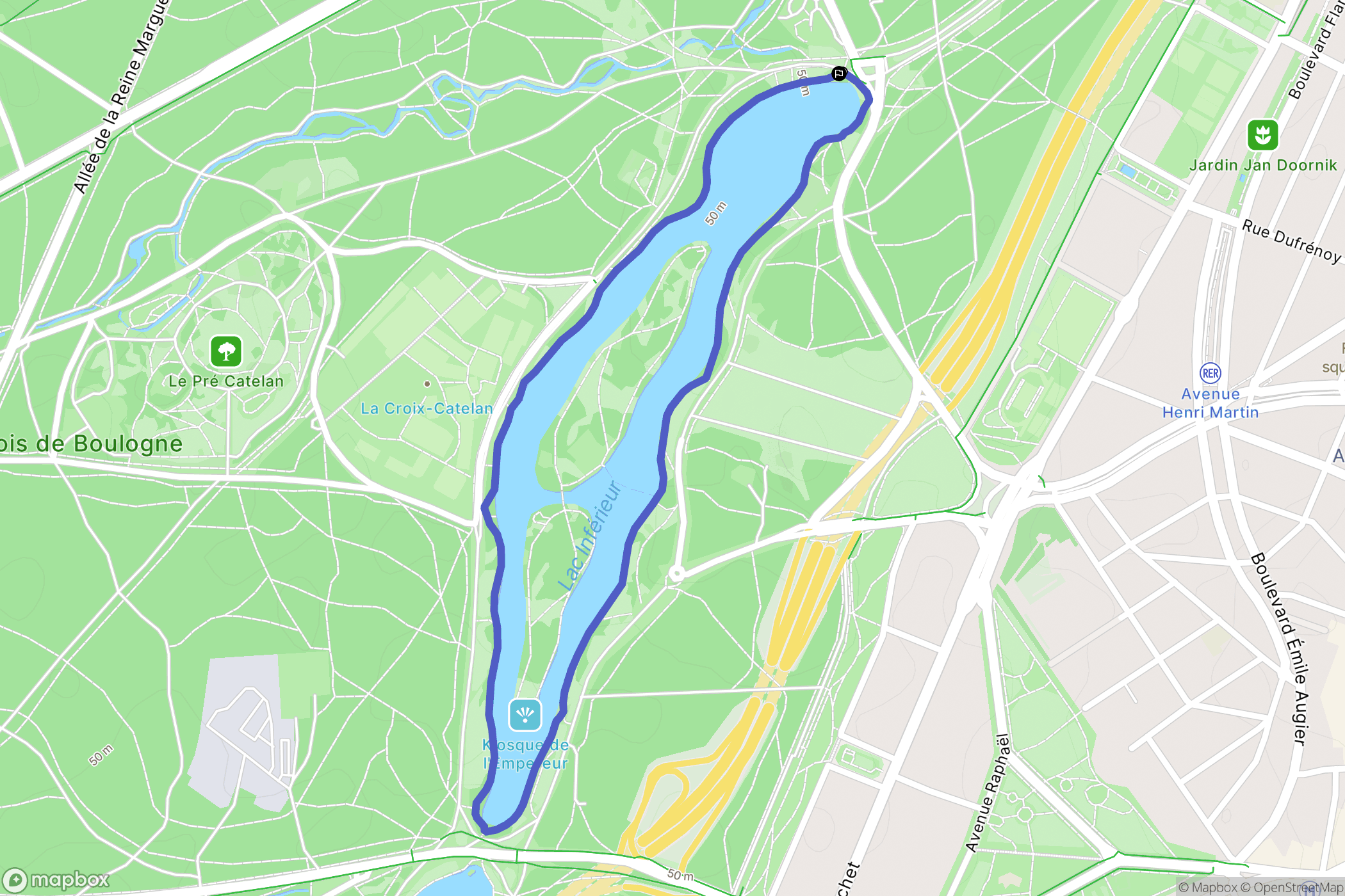 Paris : carte du parcours de randonnée - France