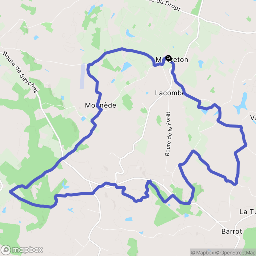 Monteton : carte du parcours de randonnée - France