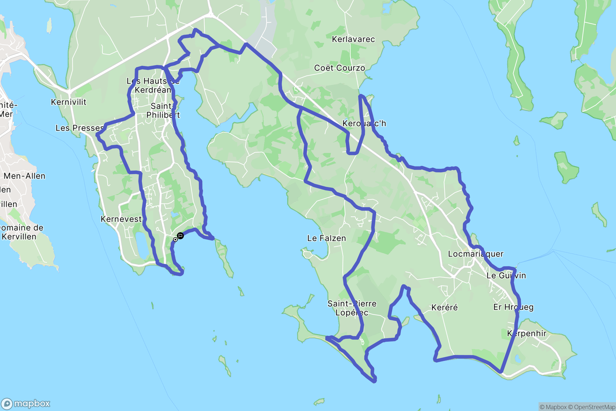 Saint-Philibert : carte du parcours de randonnée - France