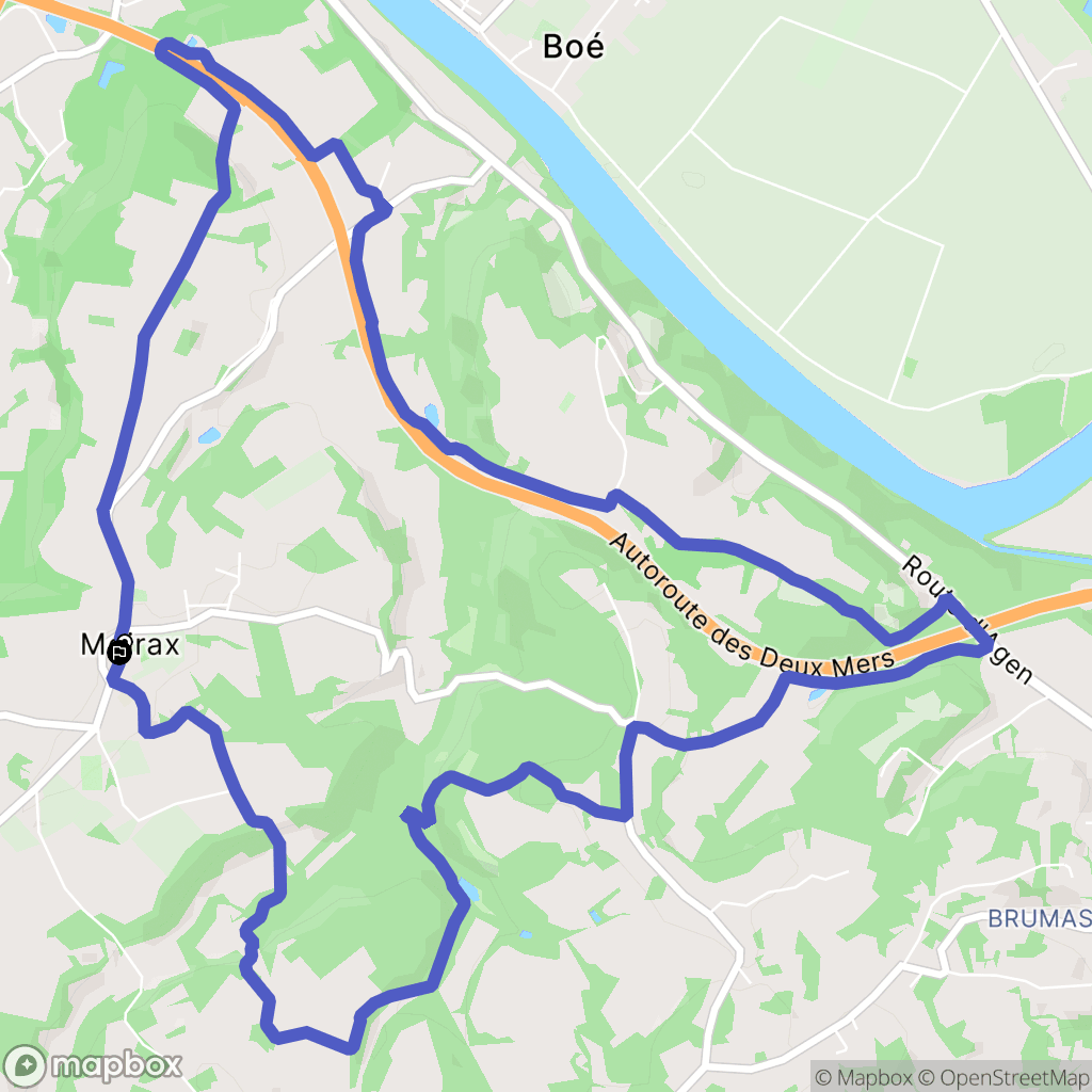 Moirax : carte du parcours de randonnée - France