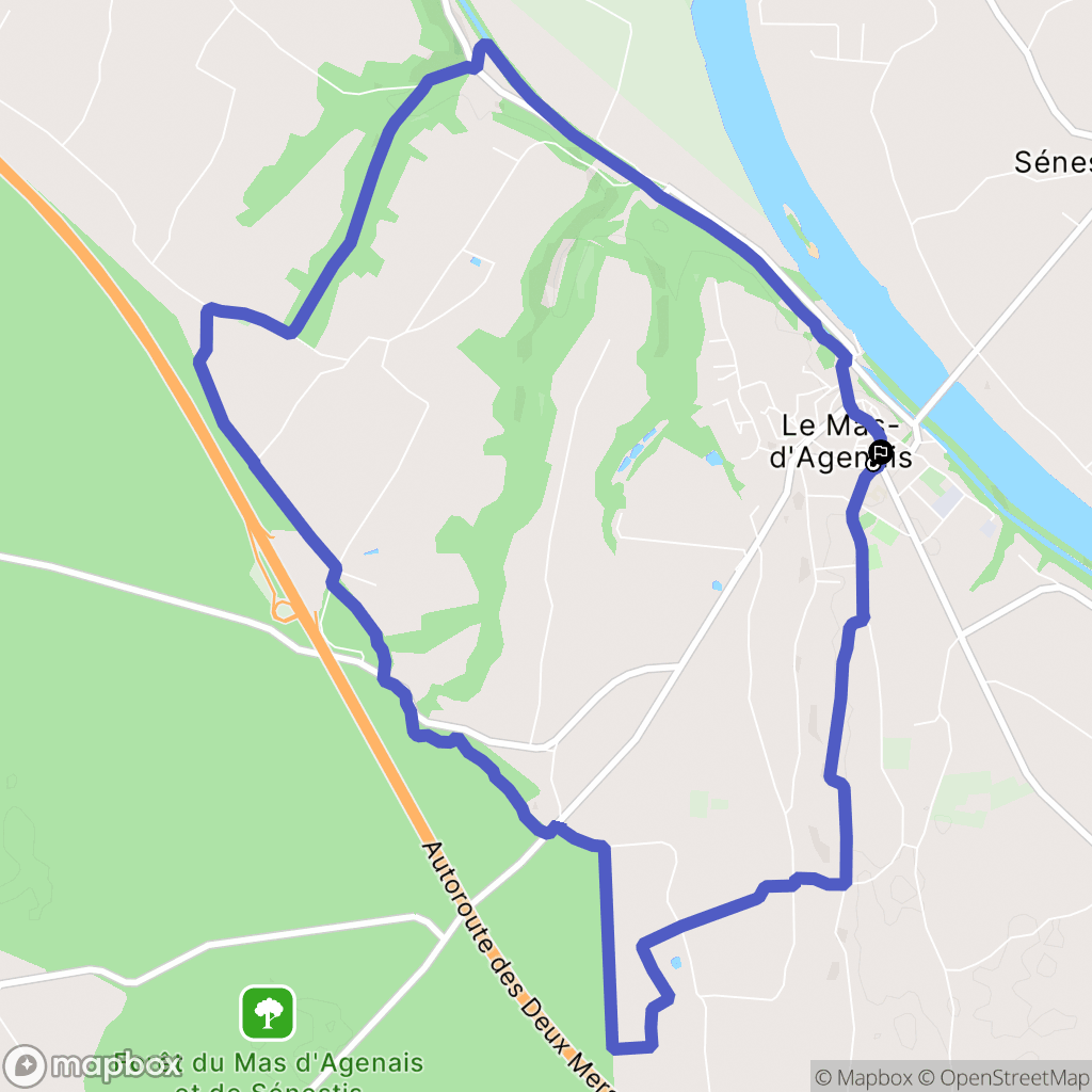 Le Mas-d'Agenais : carte du parcours de randonnée - France