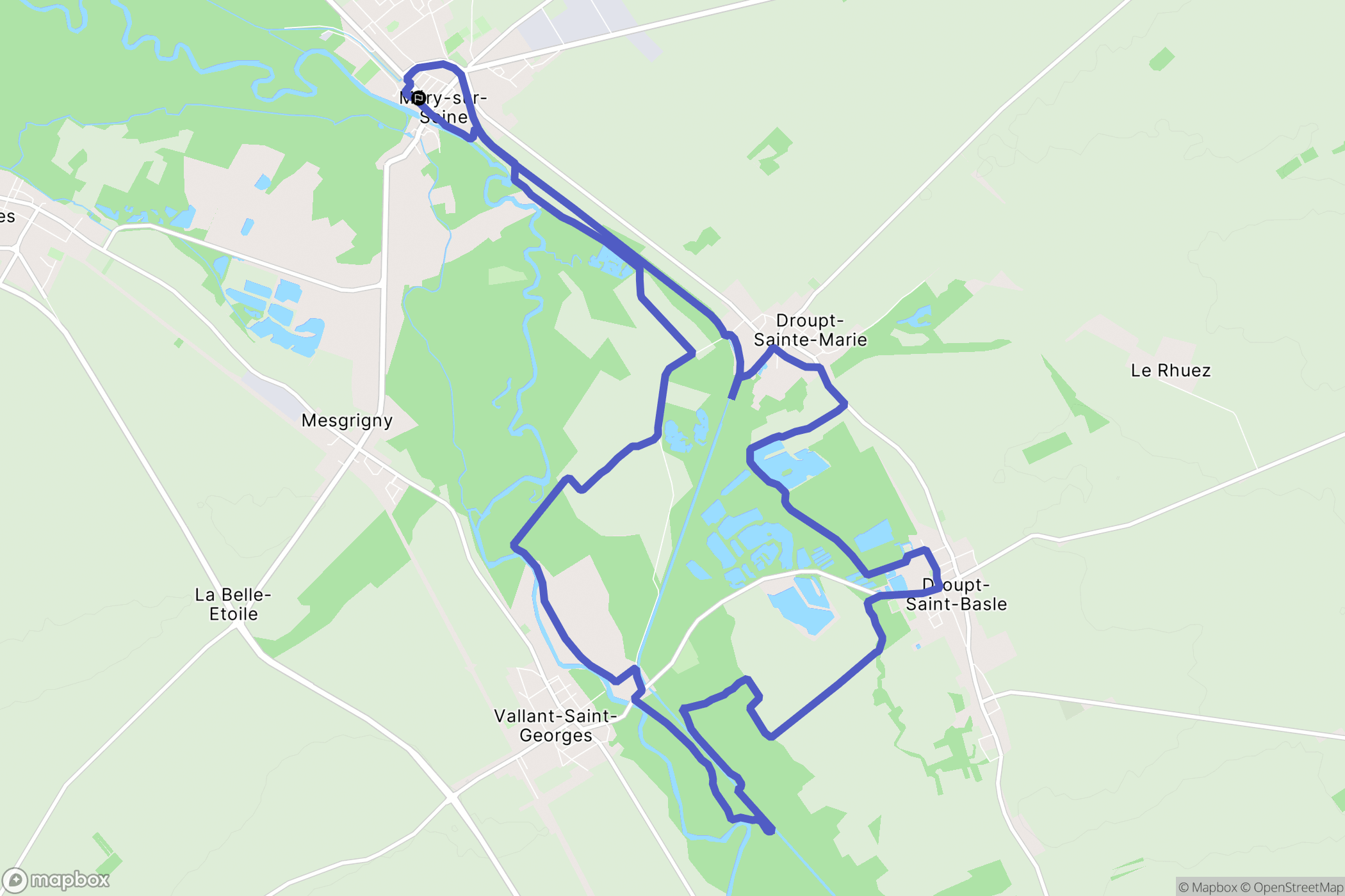Méry-sur-Seine : carte du parcours de randonnée - France
