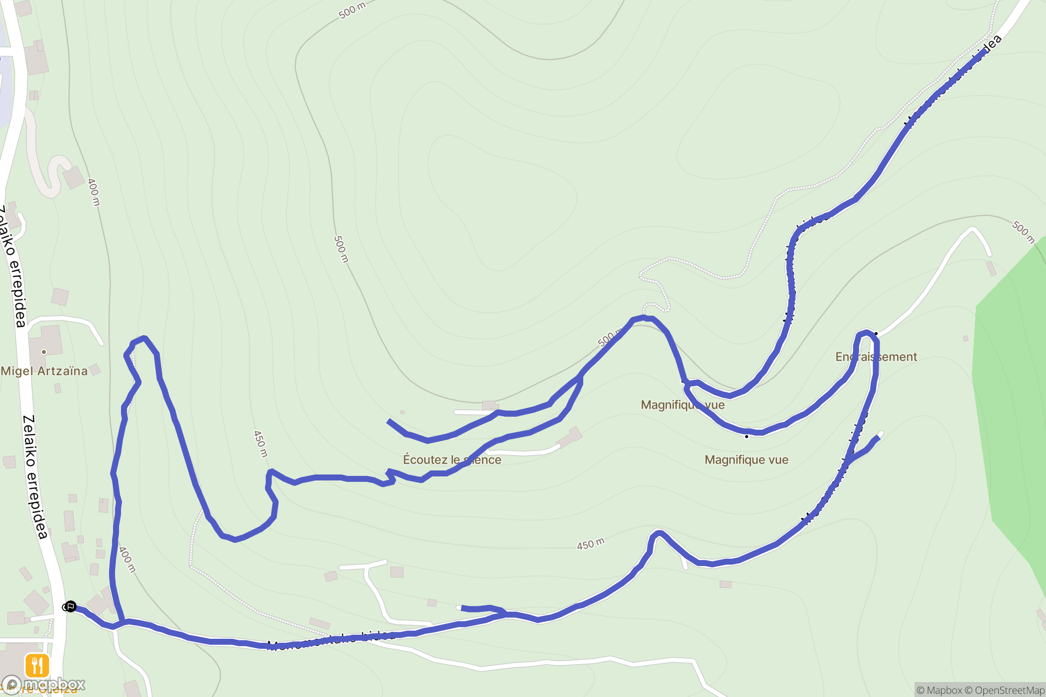 Aldudes : carte du parcours de randonnée - France