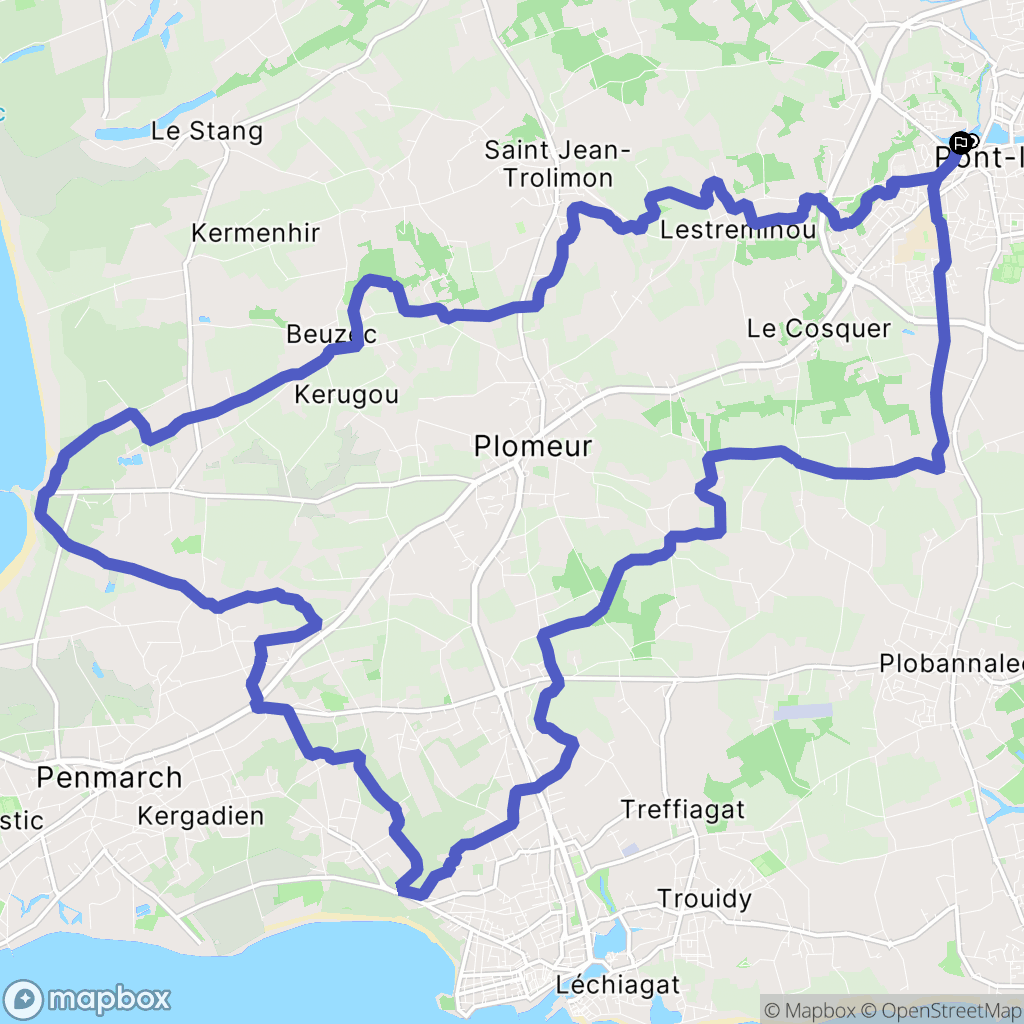 Pont-l'Abbé : carte du parcours de randonnée - France