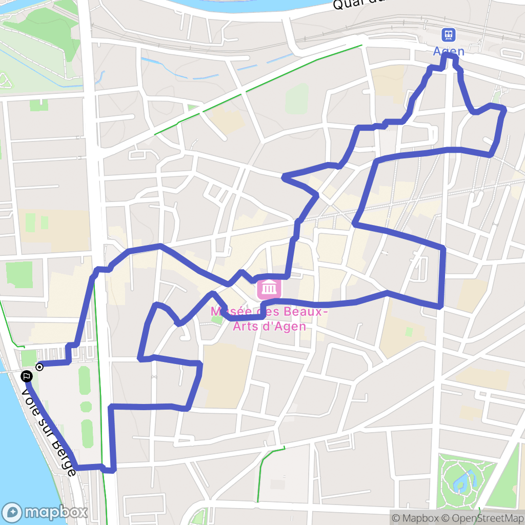 Agen : carte du parcours de randonnée - France