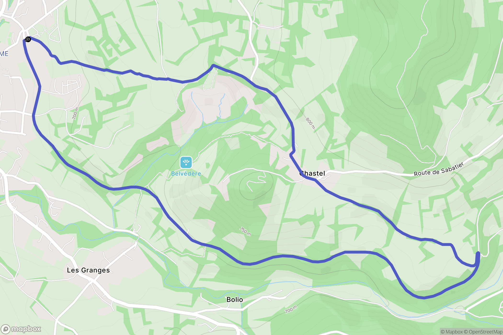 Rosières : carte du parcours de randonnée - France